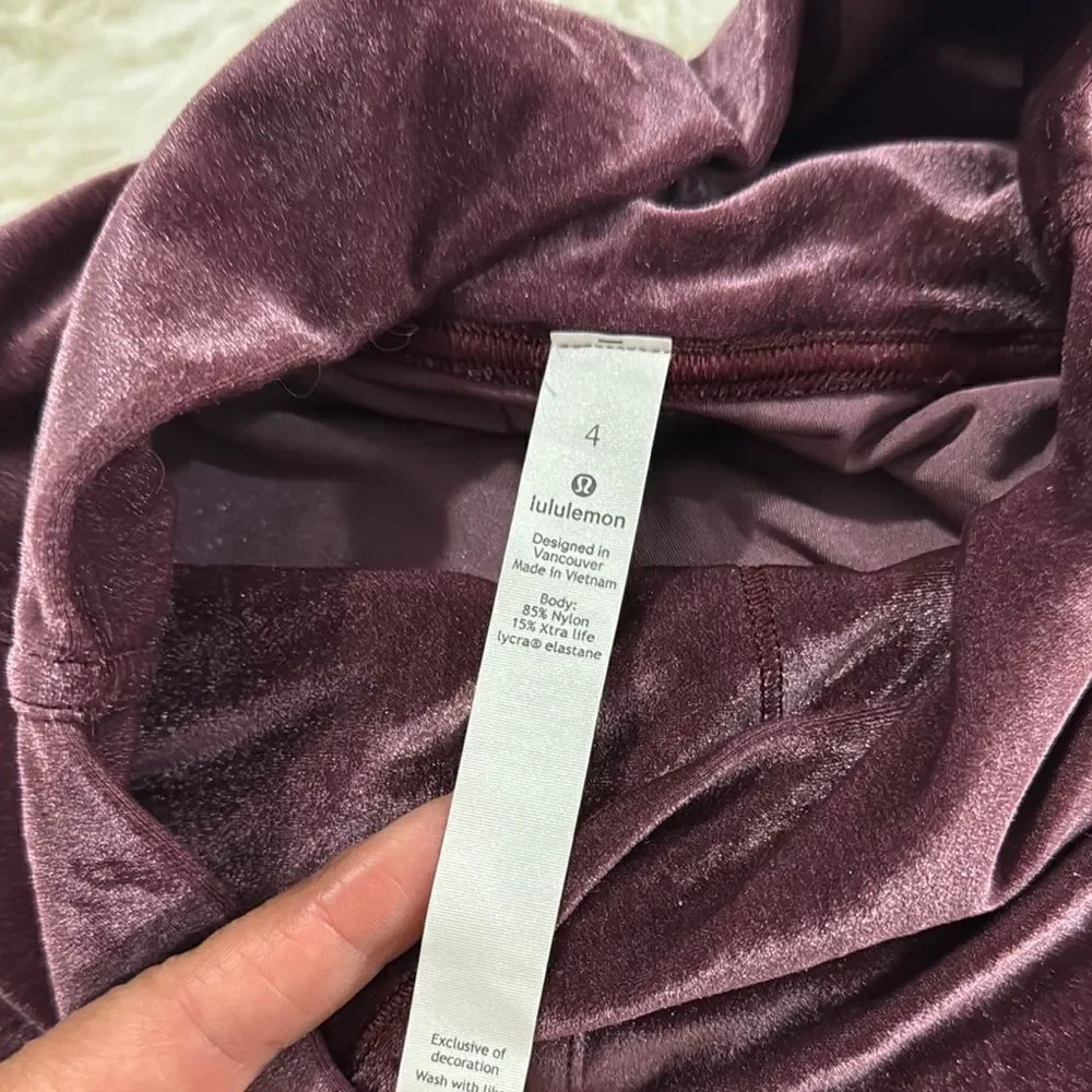 Lululemon Plush Velvet Leggings in Rich Burgundy Size 4